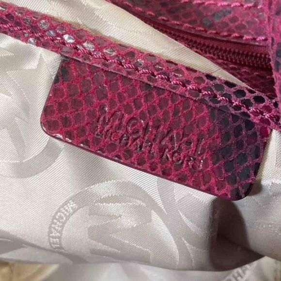 Michael Kors MK Fulton Snakeskin Animal Print Hobo Bucket Purse Handbag - Picture 7 of 9